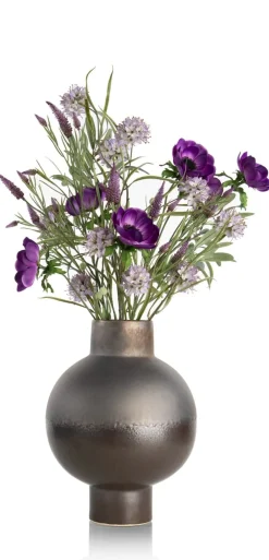 COCOmaison Kunstbloemen En -Planten>Anemone Spray H75cm kunstbloem - Paars