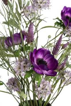 COCOmaison Kunstbloemen En -Planten>Anemone Spray H75cm kunstbloem - Paars