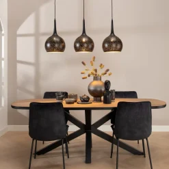 COCOmaison Hanglampen>Arjen hanglamp 3*E27 - Zwart/Goud