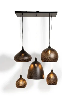 COCOmaison Hanglampen>Arjen hanglamp 5*E27 - Zwart/Goud
