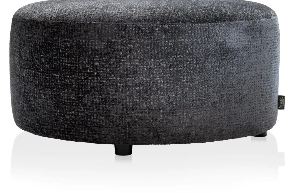 COCOmaison Poefs En Krukken>BeautiQ - Chic poef - rond 80 cm - Antraciet