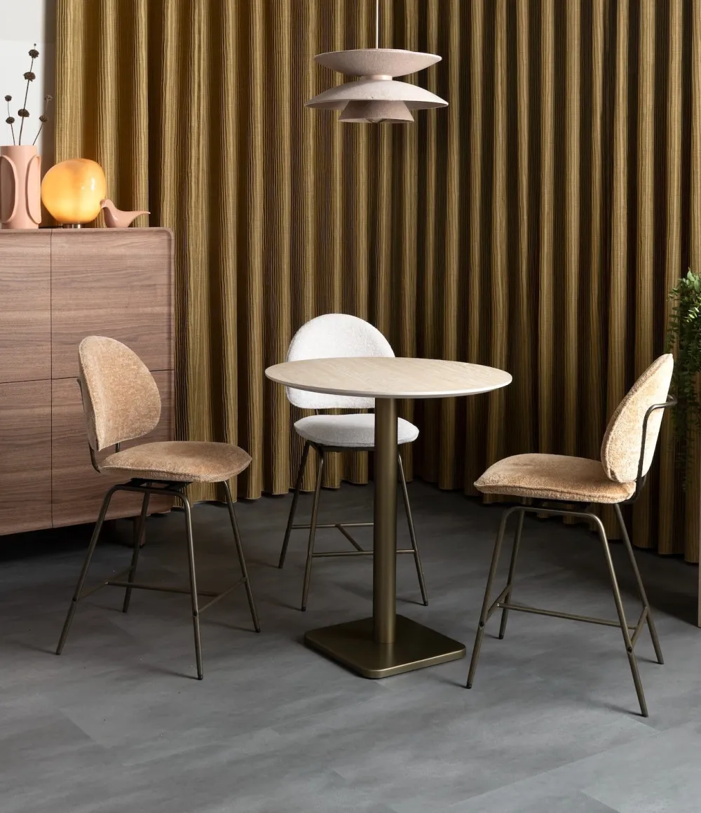 COCOmaison Bistro- En Bartafels>Brest bartafel Travertine D80cm - Goud