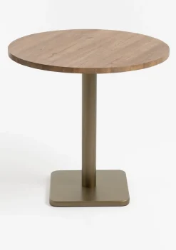 COCOmaison Bistro- En Bartafels>Brest bistrotafel vintage oak D80cm - Goud