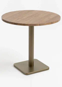 COCOmaison Bistro- En Bartafels>Brest bistrotafel vintage oak D80cm - Goud