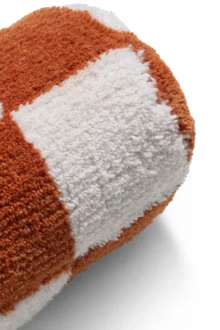 COCOmaison Sierkussens>Check bolster kussen 15x50cm - Koper
