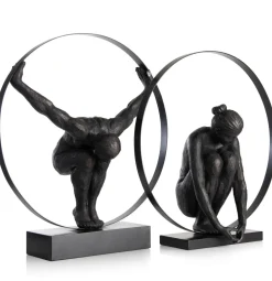 COCOmaison Beelden>Circle Lady beeld H54cm - Zwart