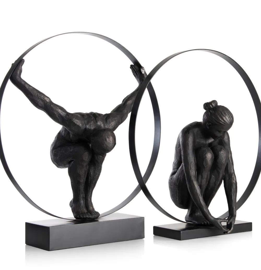 COCOmaison Beelden>Circle Lady beeld H54cm - Zwart