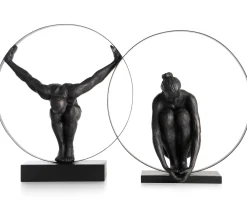 COCOmaison Beelden>Circle Man beeld H58cm - Zwart