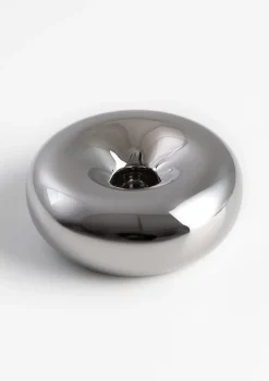 COCOmaison Kandelaars En Kaarsenhouders>Donut kandelaar D12cm - Zilver