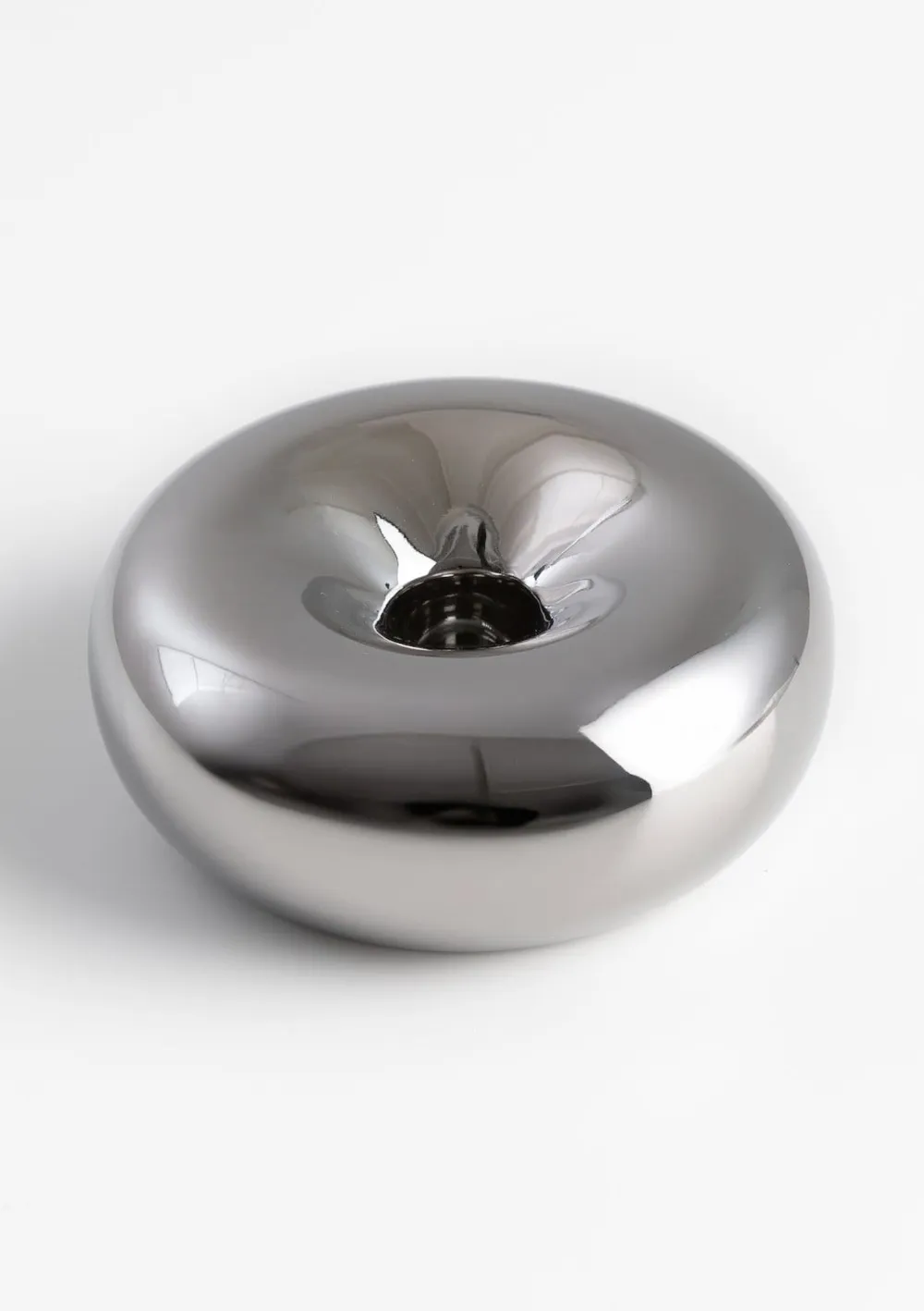 COCOmaison Kandelaars En Kaarsenhouders>Donut kandelaar D12cm - Zilver
