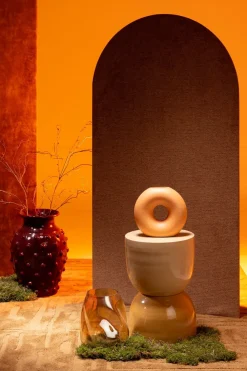 COCOmaison Vazen>Donut vaas H22cm - Oranje