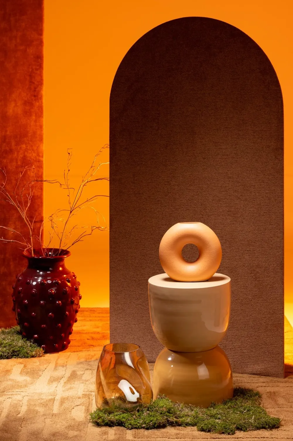 COCOmaison Vazen>Donut vaas H22cm - Oranje