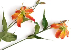 COCOmaison Kunstbloemen En -Planten>Gloriosa Spray kunstbloem H90cm - Oranje
