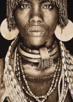 COCOmaison Schilderijen>Hamar Woman schilderij 75x125cm - Multikleur