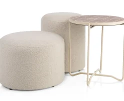 COCOmaison Poefs En Krukken>Kay poef H35cm - Cremekleurig