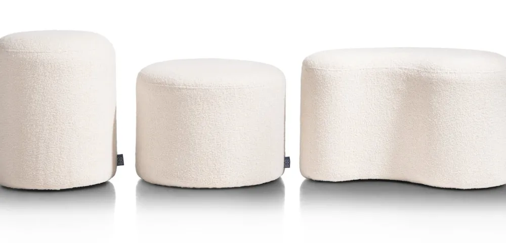 COCOmaison Poefs En Krukken>Kelly poef H45cm - Cremekleurig