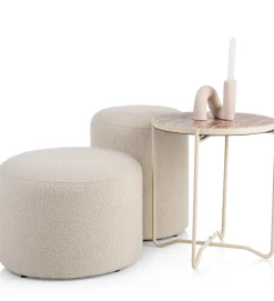 COCOmaison Poefs En Krukken>Kelly poef H45cm - Cremekleurig