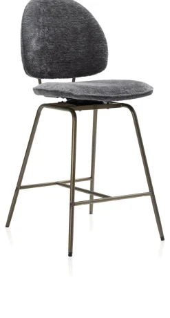 COCOmaison Eetkamer- En Barstoelen>Kjel barstoel - champagne frame - Antraciet