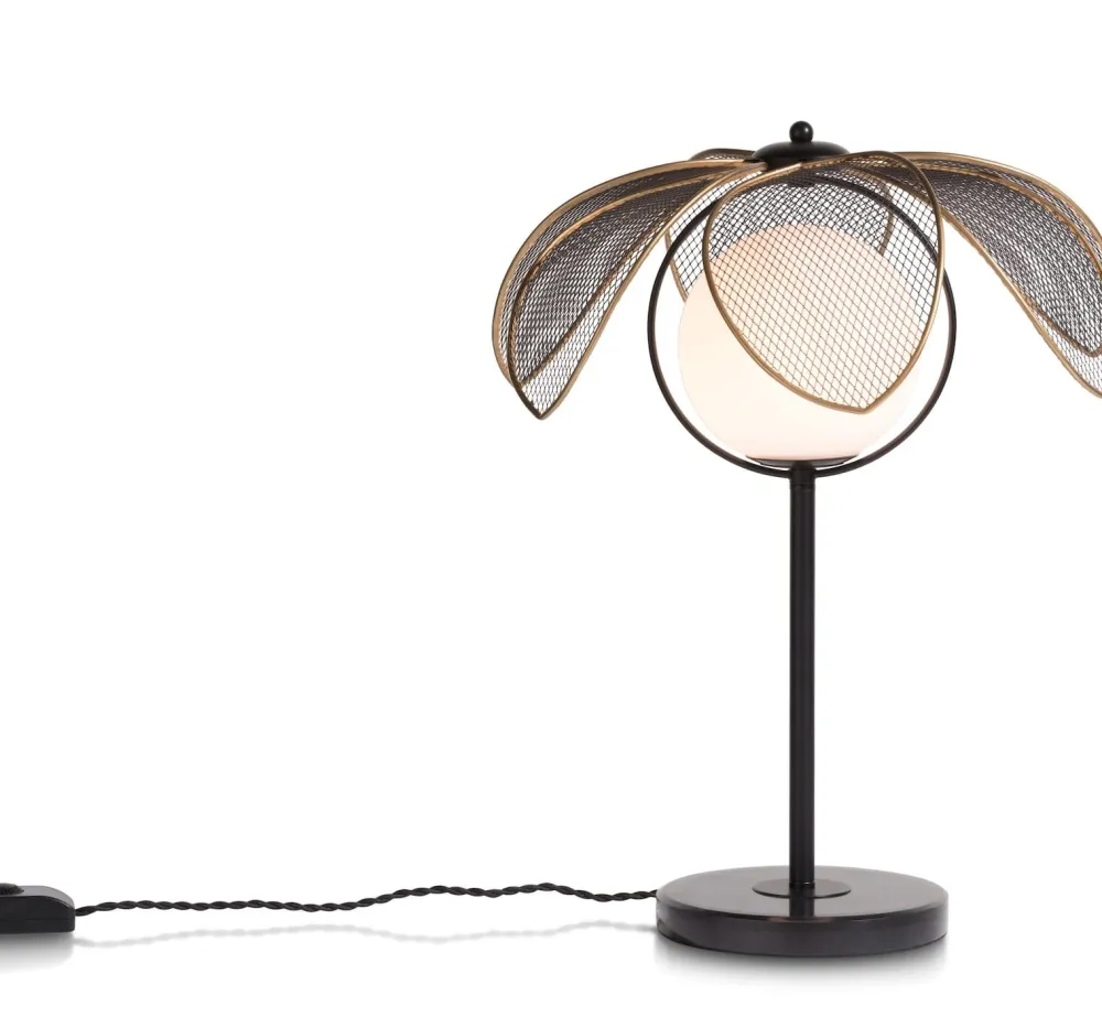 COCOmaison Tafellampen>Magnolia tafellamp H49cm 1*G9 - Zwart
