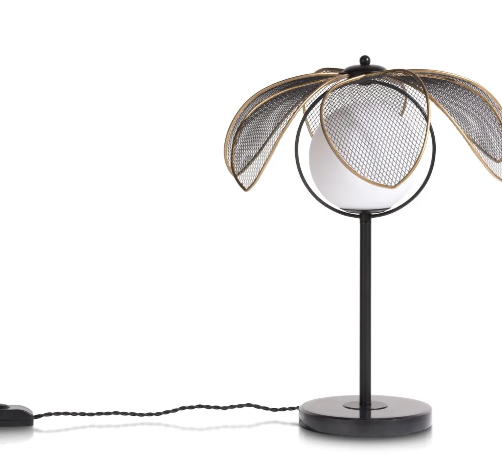 COCOmaison Tafellampen>Magnolia tafellamp H49cm 1*G9 - Zwart
