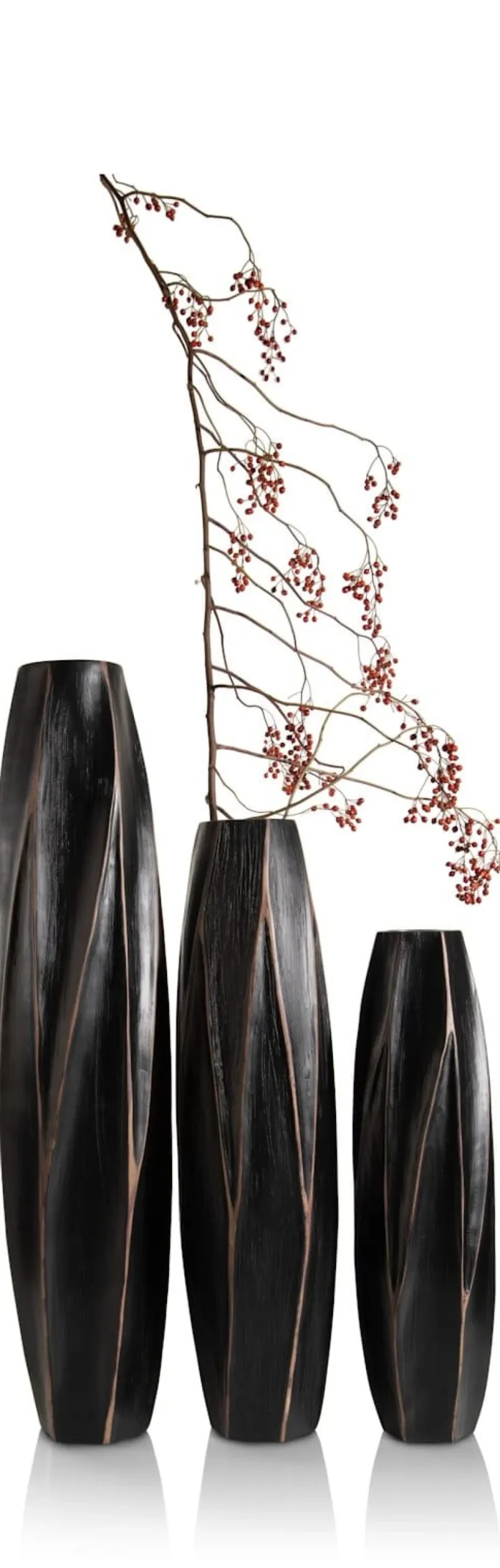COCOmaison Vazen>Merle vaas H52cm - Zwart