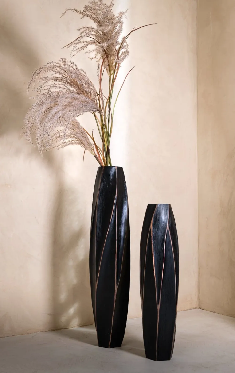 COCOmaison Vazen>Merle vaas H81cm - Zwart