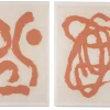 COCOmaison Schilderijen>Organic Abstract set van 2 schilderijen 70x100cm - Oranje