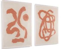 COCOmaison Schilderijen>Organic Abstract set van 2 schilderijen 70x100cm - Oranje