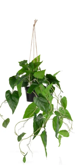COCOmaison Kunstbloemen En -Planten>Philodendron Scandens H80cm kunstplant - Groen