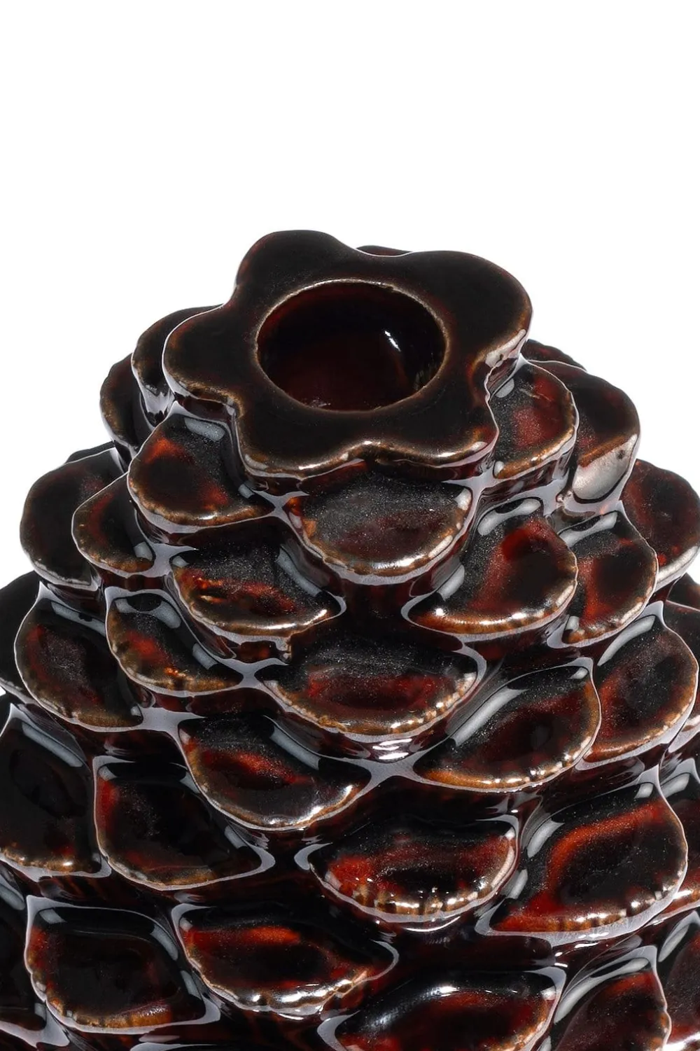 COCOmaison Kandelaars En Kaarsenhouders>Pine kandelaar H15cm - Bruin