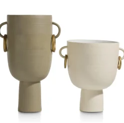COCOmaison Vazen>Presley vaas H25cm - Cremekleurig
