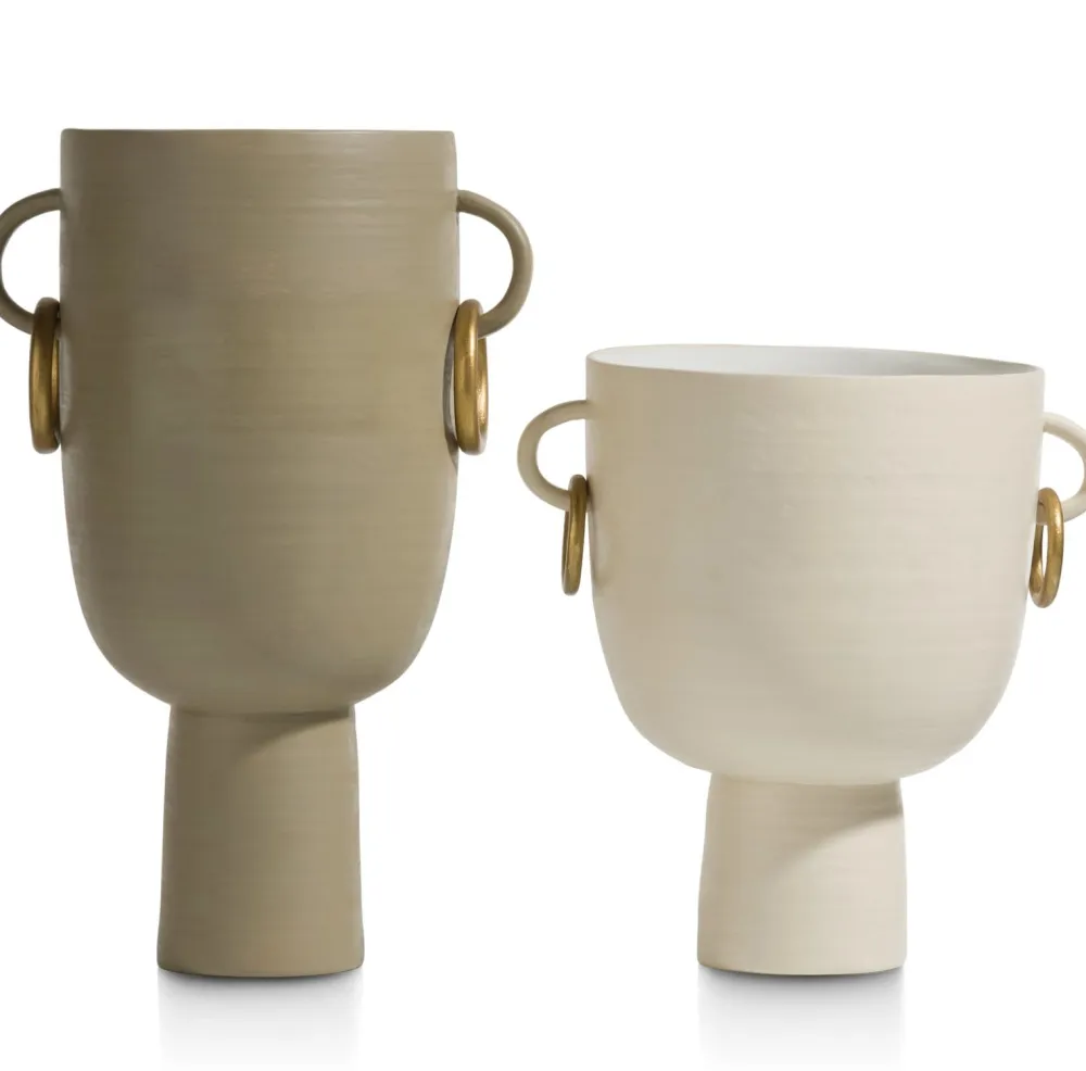 COCOmaison Vazen>Presley vaas H25cm - Cremekleurig