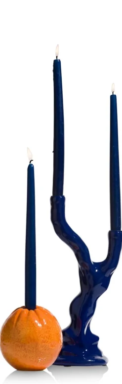COCOmaison Kandelaars En Kaarsenhouders>Rebecca kandelaar H36cm - Blauw