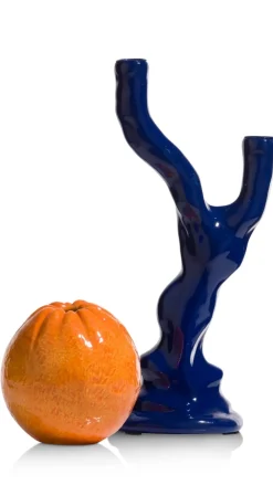COCOmaison Kandelaars En Kaarsenhouders>Rebecca kandelaar H36cm - Blauw