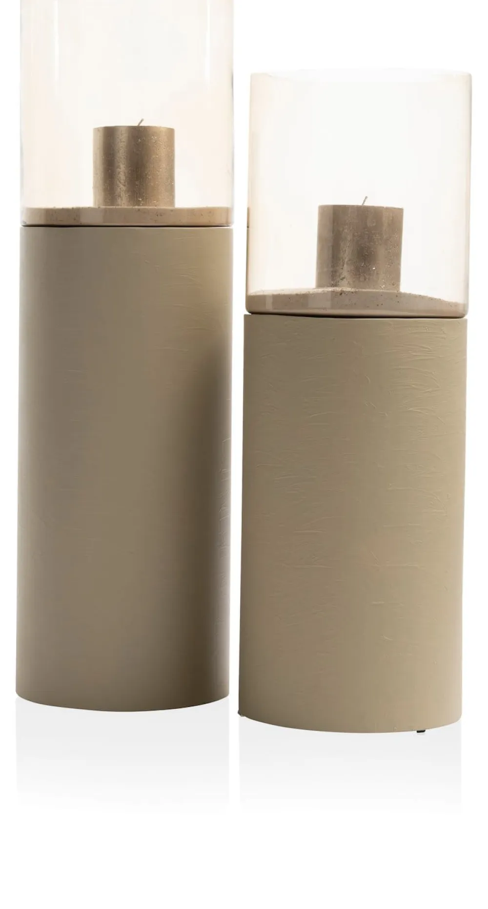 COCOmaison Kandelaars En Kaarsenhouders>Reza windlicht H84cm - Taupe