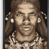 COCOmaison Schilderijen>Samburu Warrior schilderij 75x125cm - Multikleur