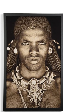 COCOmaison Schilderijen>Samburu Warrior schilderij 75x125cm - Multikleur