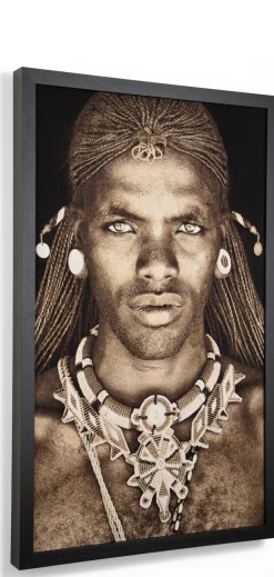 COCOmaison Schilderijen>Samburu Warrior schilderij 75x125cm - Multikleur