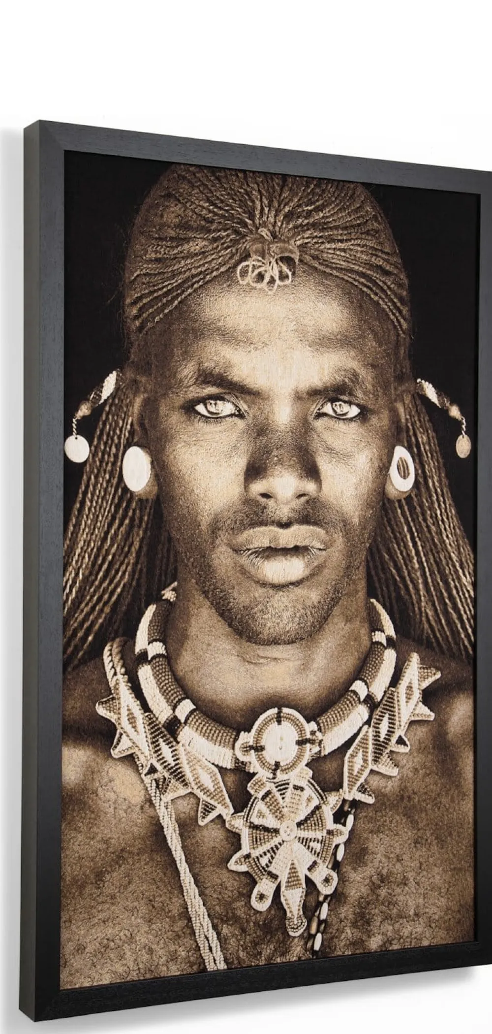 COCOmaison Schilderijen>Samburu Warrior schilderij 75x125cm - Multikleur