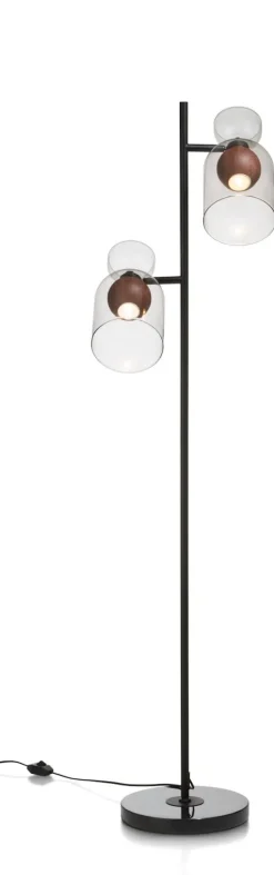 COCOmaison Vervanging Glas>Skylar glazen bol D16cm - Zwart / antraciet