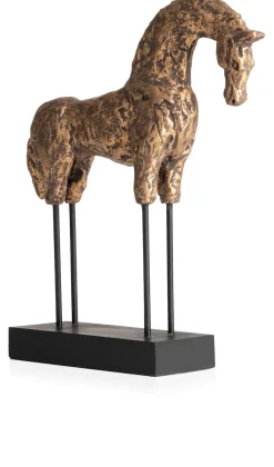 COCOmaison Beelden>Stallion beeld H35cm - Goud
