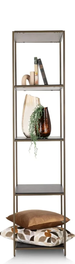 COCOmaison Wand- En Boekenrekken>Stand up rek 45x50x193cm - Goud