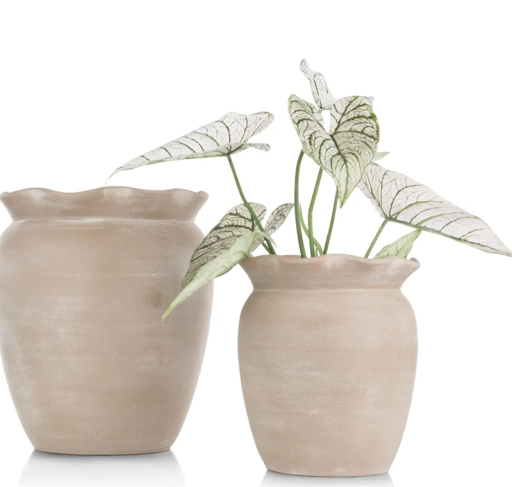 COCOmaison Potten En Bloempotten>Wave pot H40cm - Beige