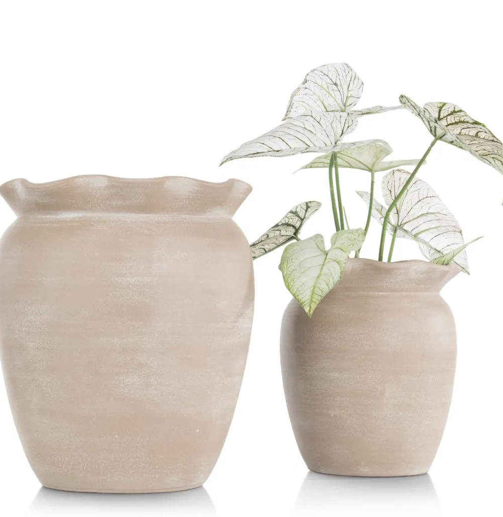 COCOmaison Potten En Bloempotten>Wave pot H40cm - Beige