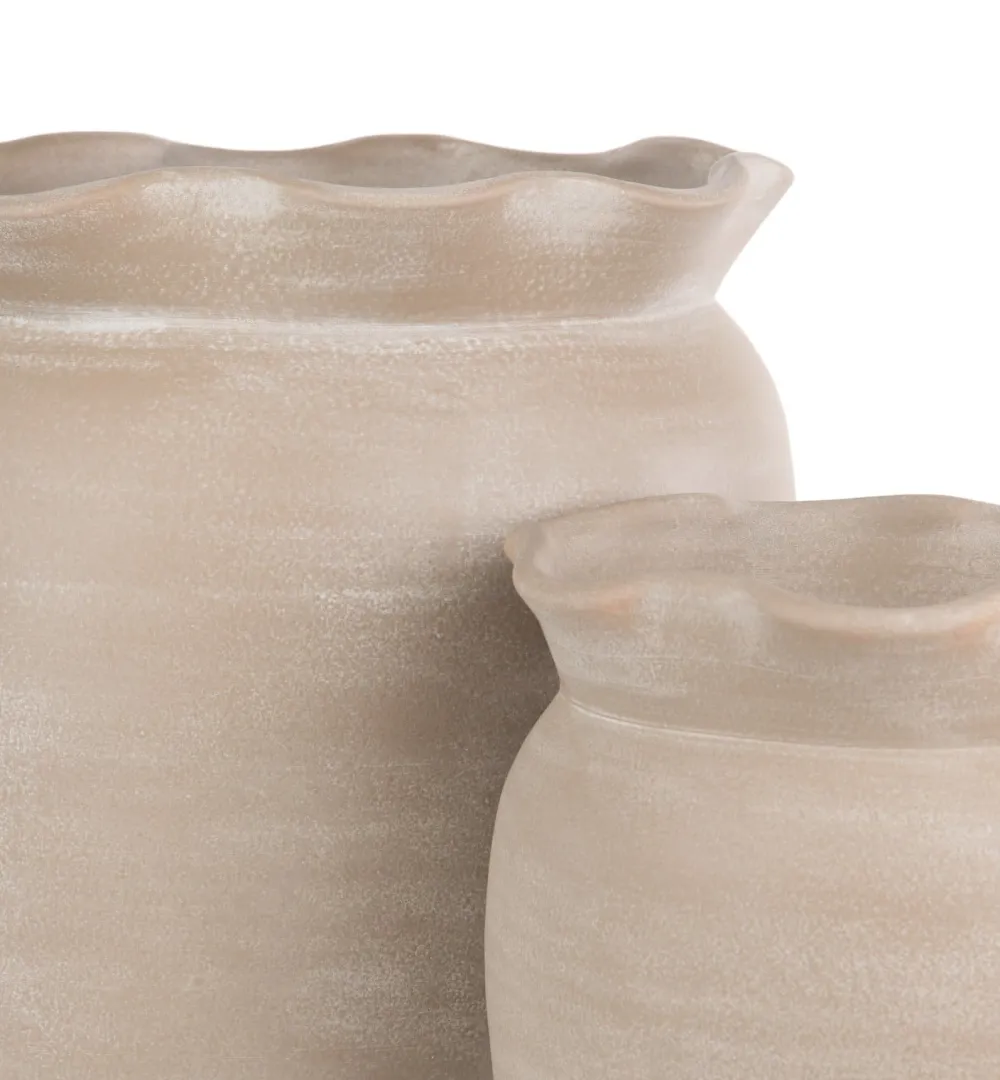 COCOmaison Potten En Bloempotten>Wave pot H40cm - Beige
